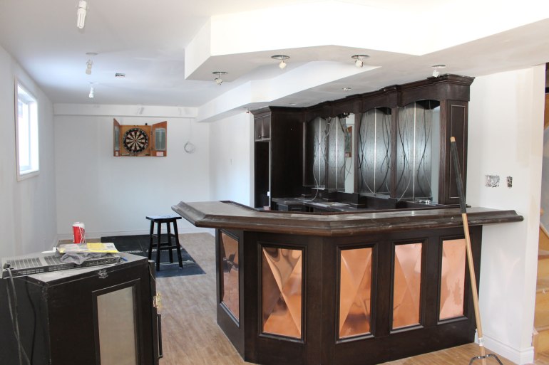 Custom bar before lighting installed